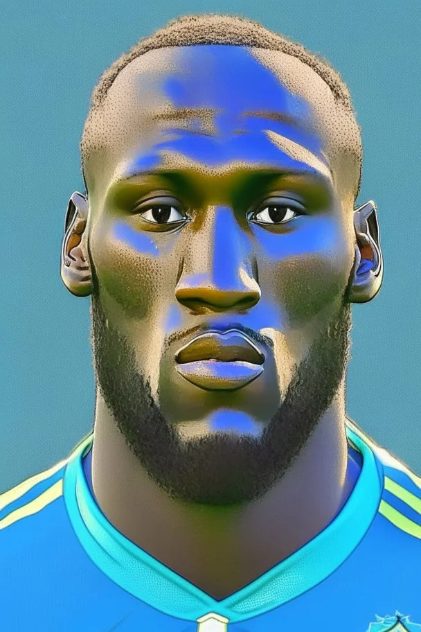 Romelu Lukaku Belgian football player cartoon 2d