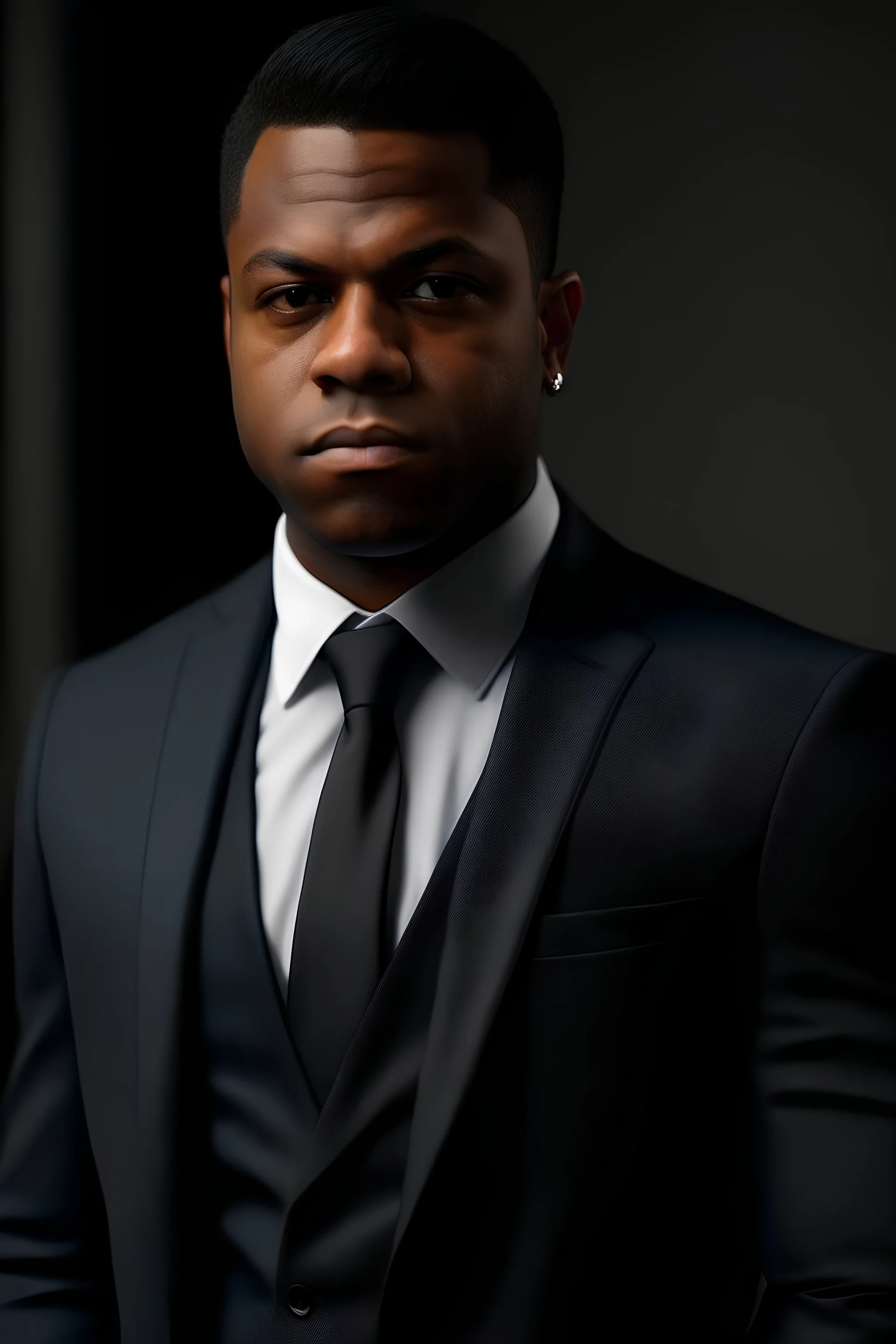 young black man in a suit