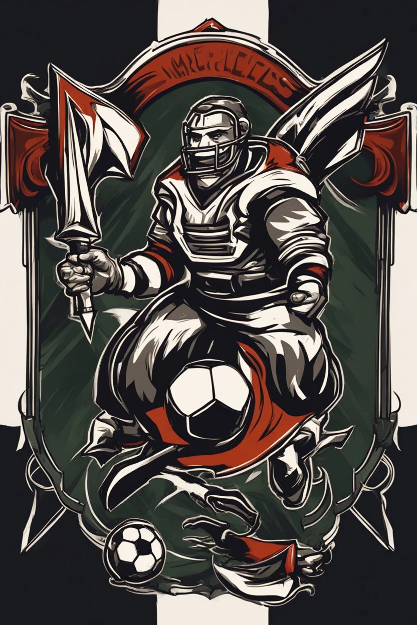 tegn et fodbold logo med navnet "De Nådesløse"