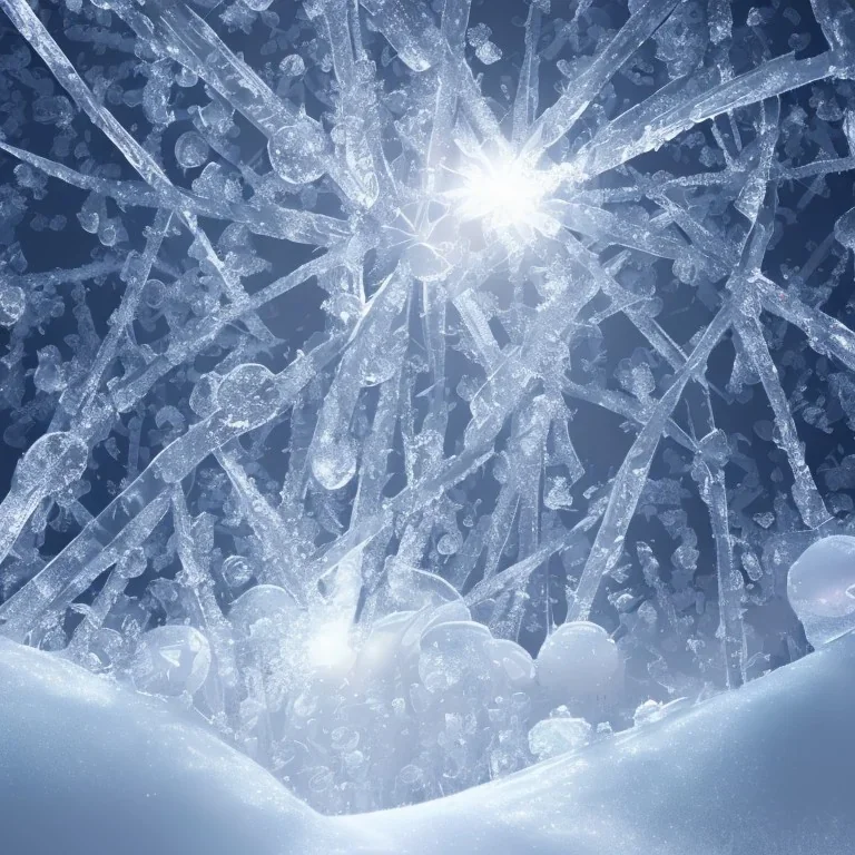 ice crystals, snow, icicles, celestial, reflections