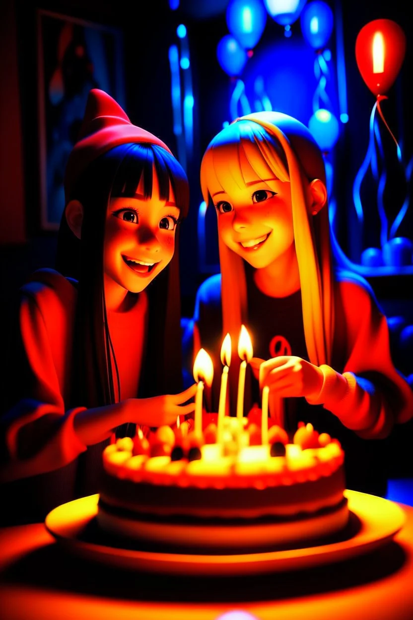 doğum günü kutlayan 2 kız