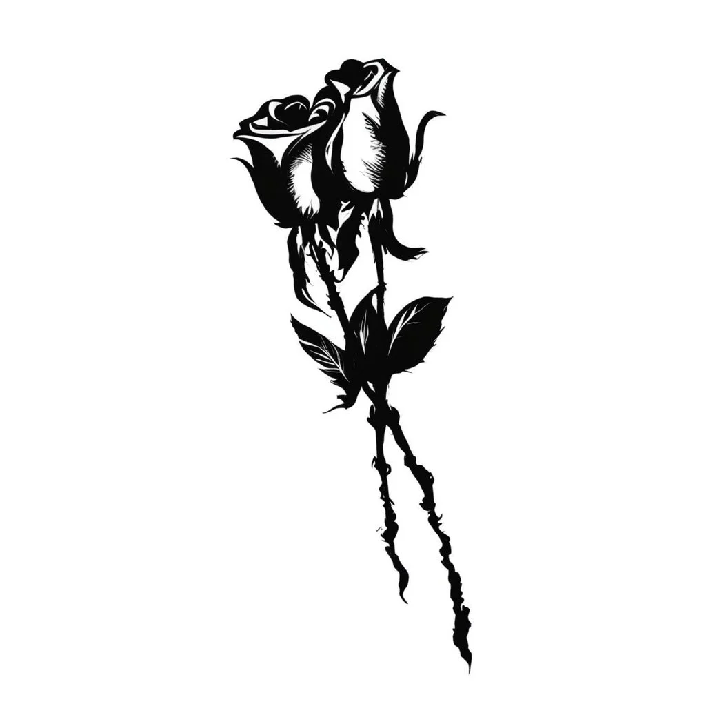 two vector roses together,