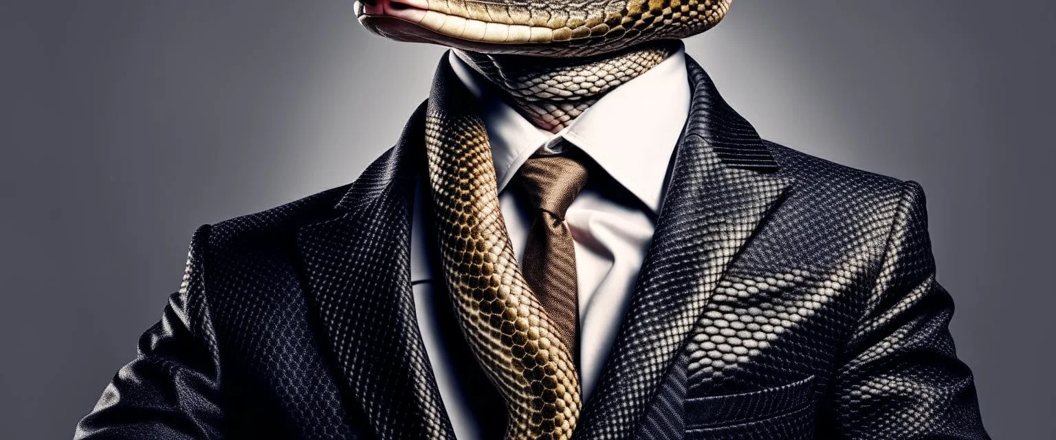 Snake dressed in a business suit