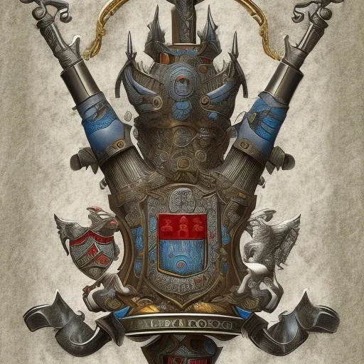 fantasy setting, coat of arms of a troglodyte city in the moutains, very detailed