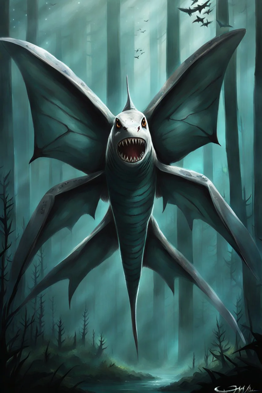 Moth / shark hybrid creature
