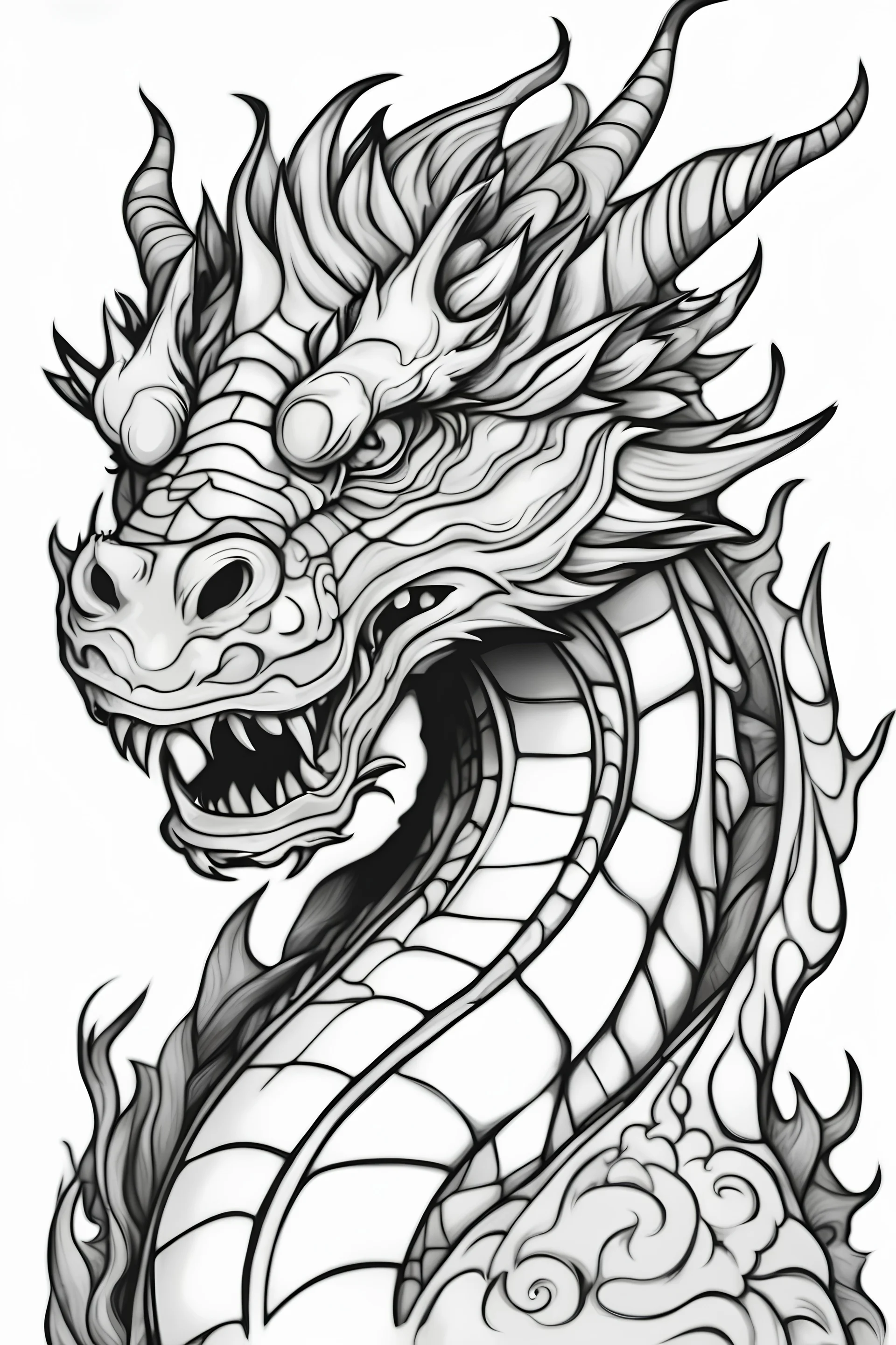 Dragon Outline For Coloring