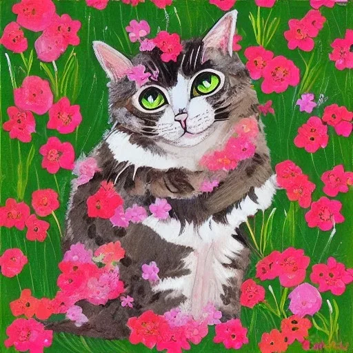 cat of blooms