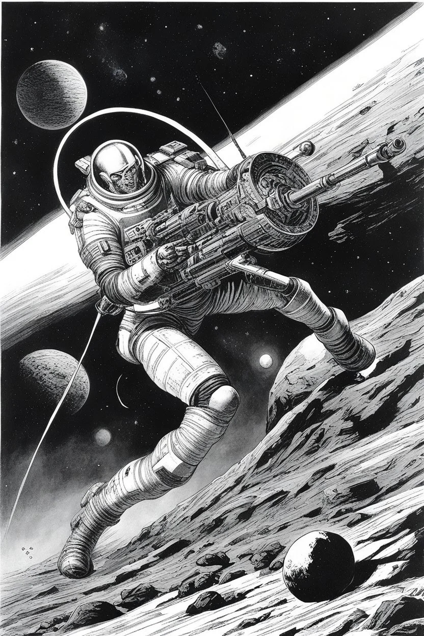 [art by Marcel Gottlieb, dit Gotlib] a Licensed space jockey in action