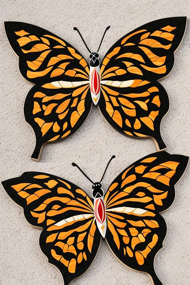 very beautiful butterfly wood mosaic