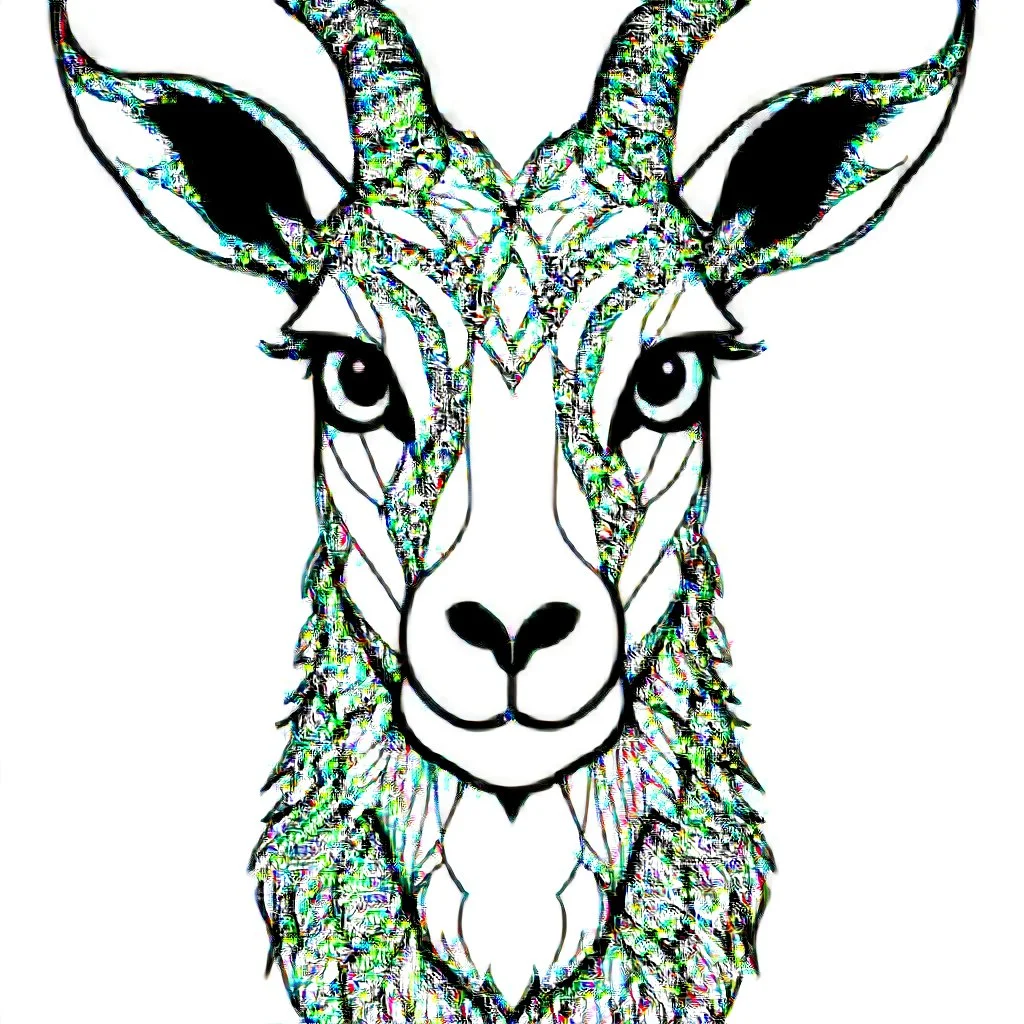 Goat, front view, mandala, minimal lines, cartoon, white back ground color, real style, realistic, minimalistic, minimal black line art, line art, crisp line art, unique coloring sheet, outlined, outline, crisp, crisp line edges, illustration, thin lines, crisp clear lines, line art, clean line art, unique, 8k, amazing, masterpiece, no colors, no dark color, no black color, avoid thick black, minimalistic line edges, pure white back ground, image character full fit to page,