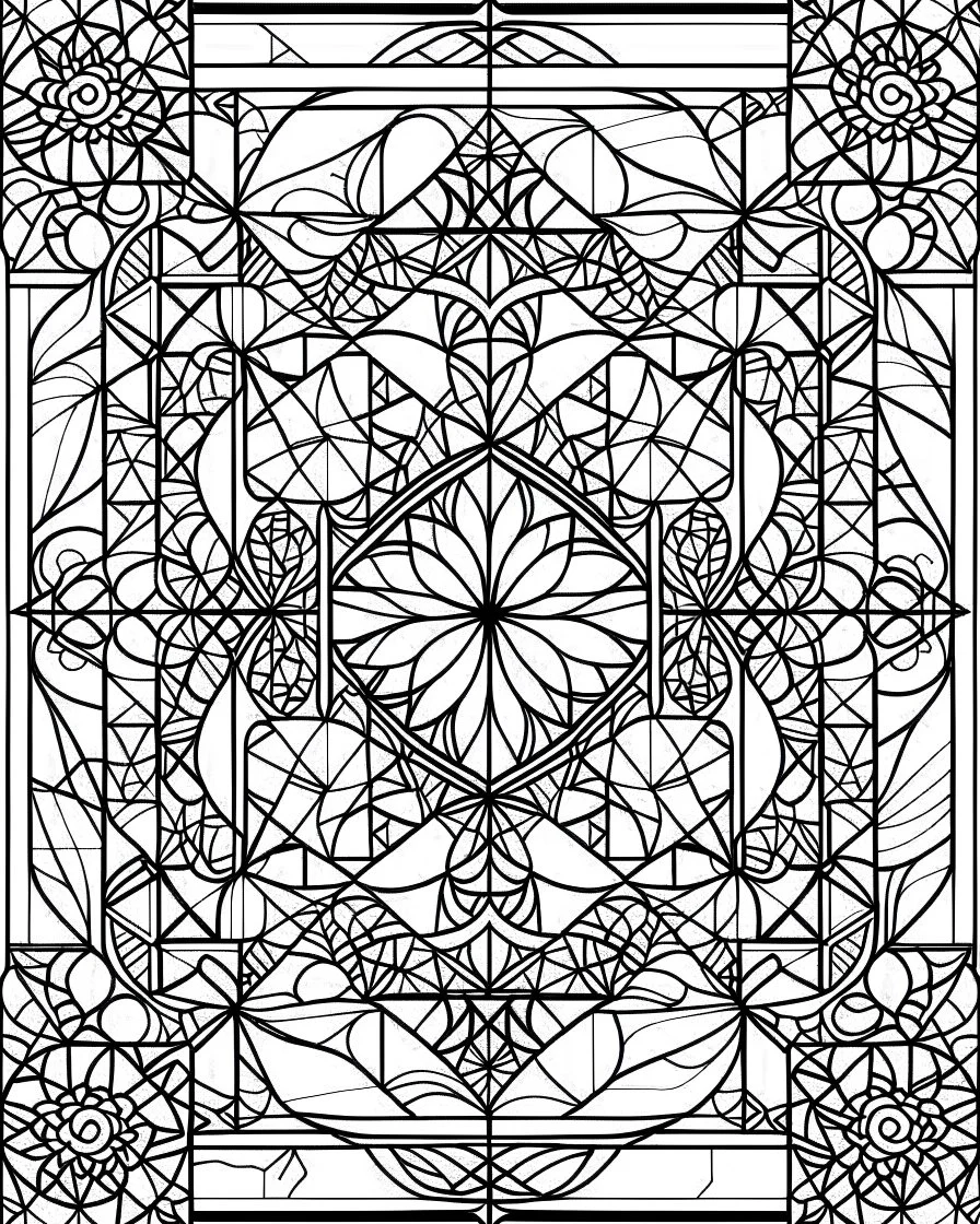 no black,simple Mosaic simple Coloring Pages, no black color,, easy to color