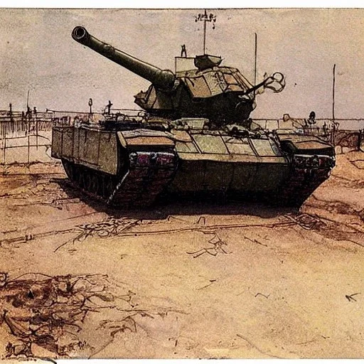 Russian tank, kherson, by Arthur Rackham, destroyed tank