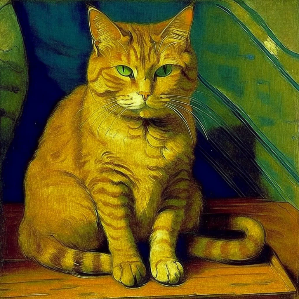 Portrait of a cat by Van Gogh