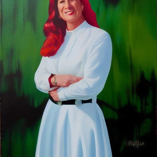 Full body portrait, painting, medium shot lady ChristianRock