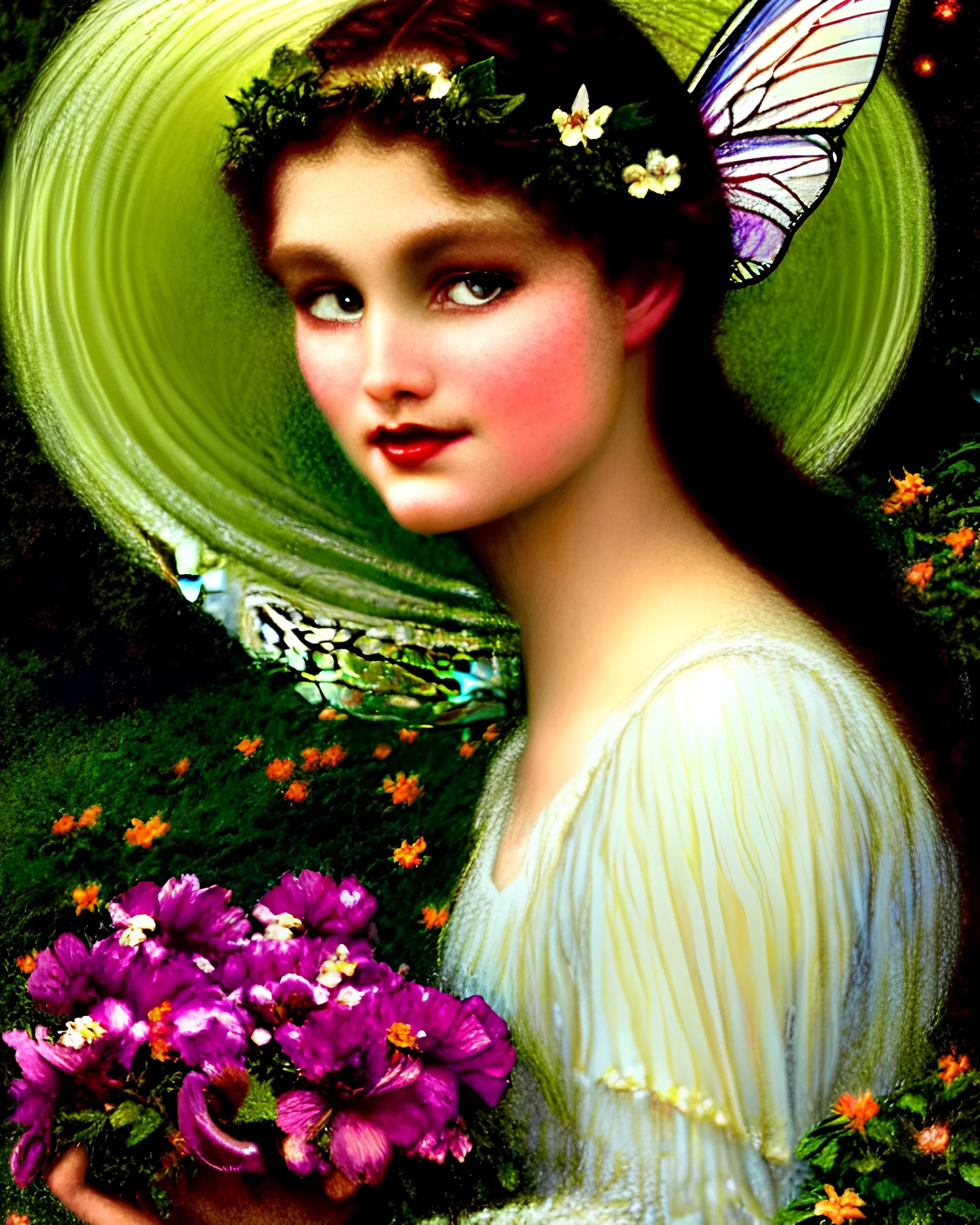 Fairy woman portrait, By Edward Robert Hughes