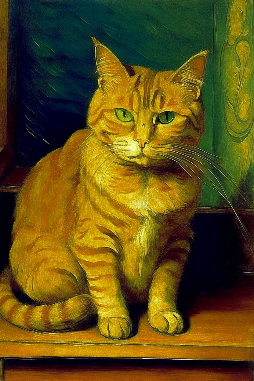 Portrait of a cat by Van Gogh