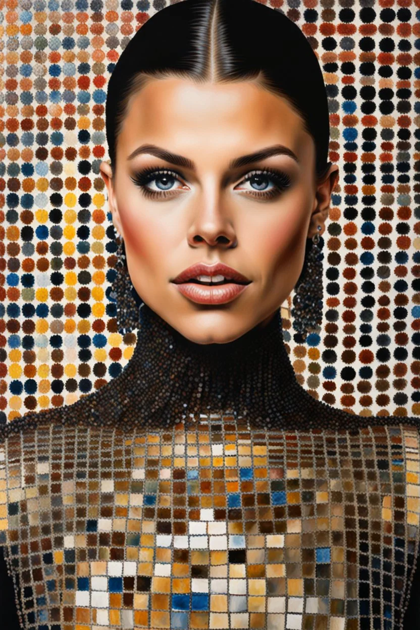 Portrait of Adriana Chechik as painted by Chuck Close
