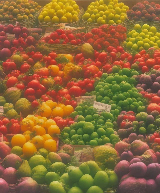 a greengrocer in colorful palma de mallorca street, andy warhol ,