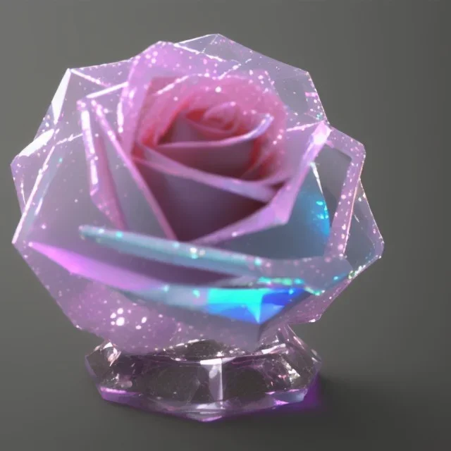 transparent multicolor crystal rose