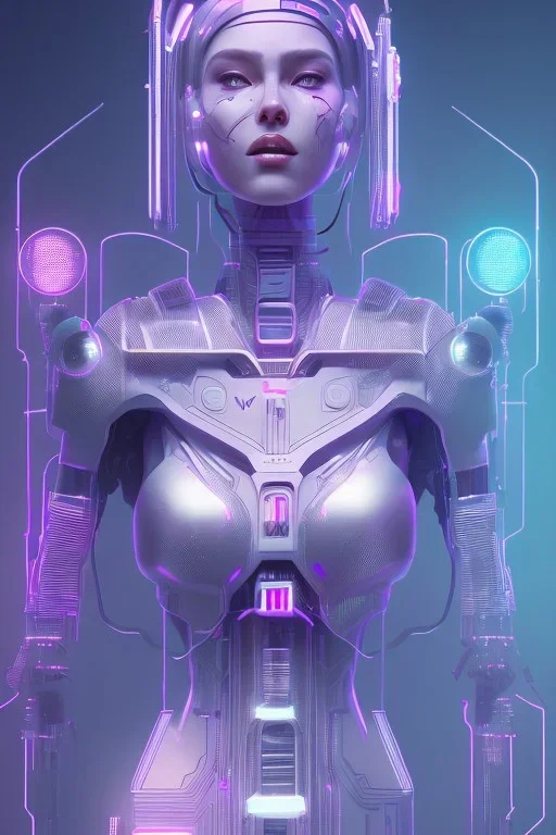 cute cyberpunk, purple tones, high lighting