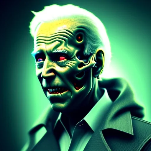 Ultra realistic image, joe biden zombie, zombie performance, skull, grey glow eyes. green blood, torn arm, night, walking twisted, waist up view, thriller style, dark ambient, highly detailed, White House background, concept art, unreal engine 5, god rays, ray tracing, RTX, lumen lighting, ultra detail, volumetric lighting, 3d, finely drawn, high definition, high resolution.