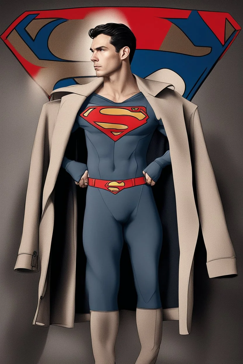 An elegant, unique and dazzling Men's winter Clothes inspired by Superman's emblem design concept art