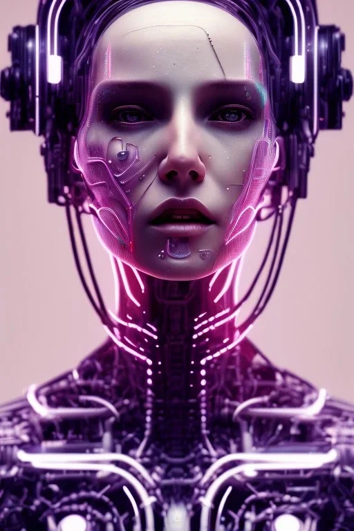 cyberpunk, head, scream women, portrai, open mouth, face cry, perfect skin, tron, cyborg, robot, cyborg, seven , perfekt, real, dream, hr giger