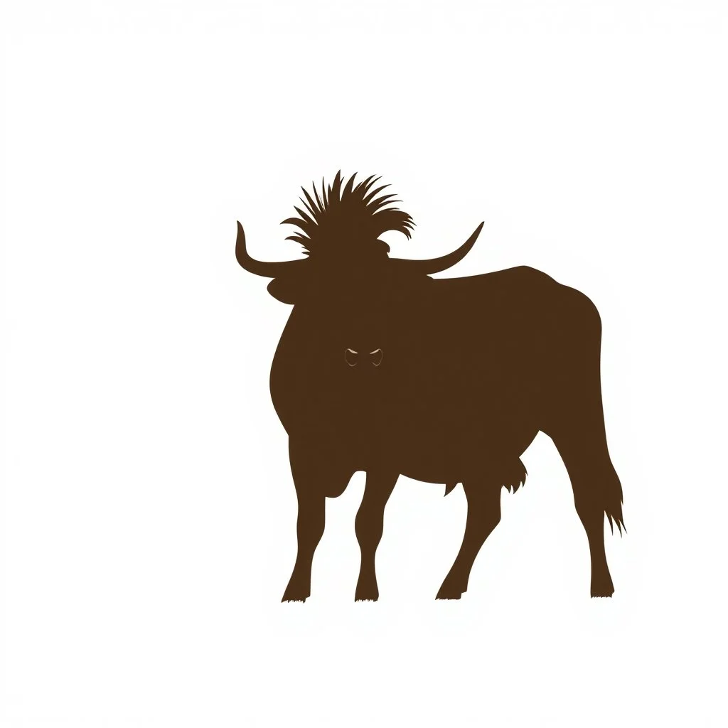 silhouette of a cow with a mowhawk