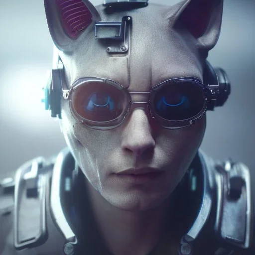 Cyberpunk outfit cybernetic cat unreal 5, octane render,cinema4d, dynamic lighting, dramatic lighting, 4k, redshift render, highly detailed, hyper realistic, in space