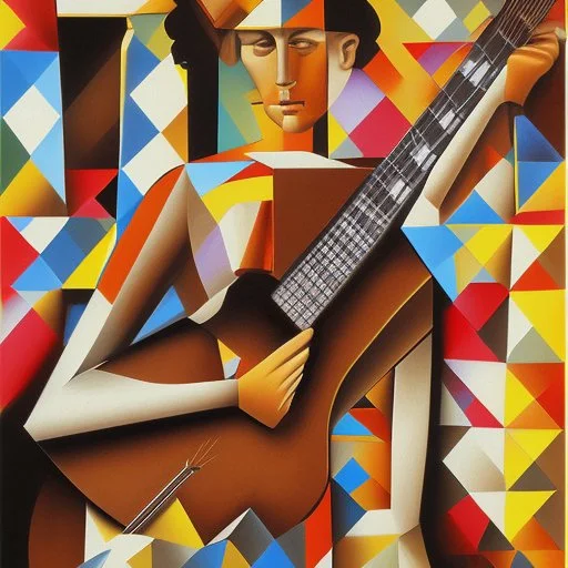 picasso abstract brown guitar more cubism