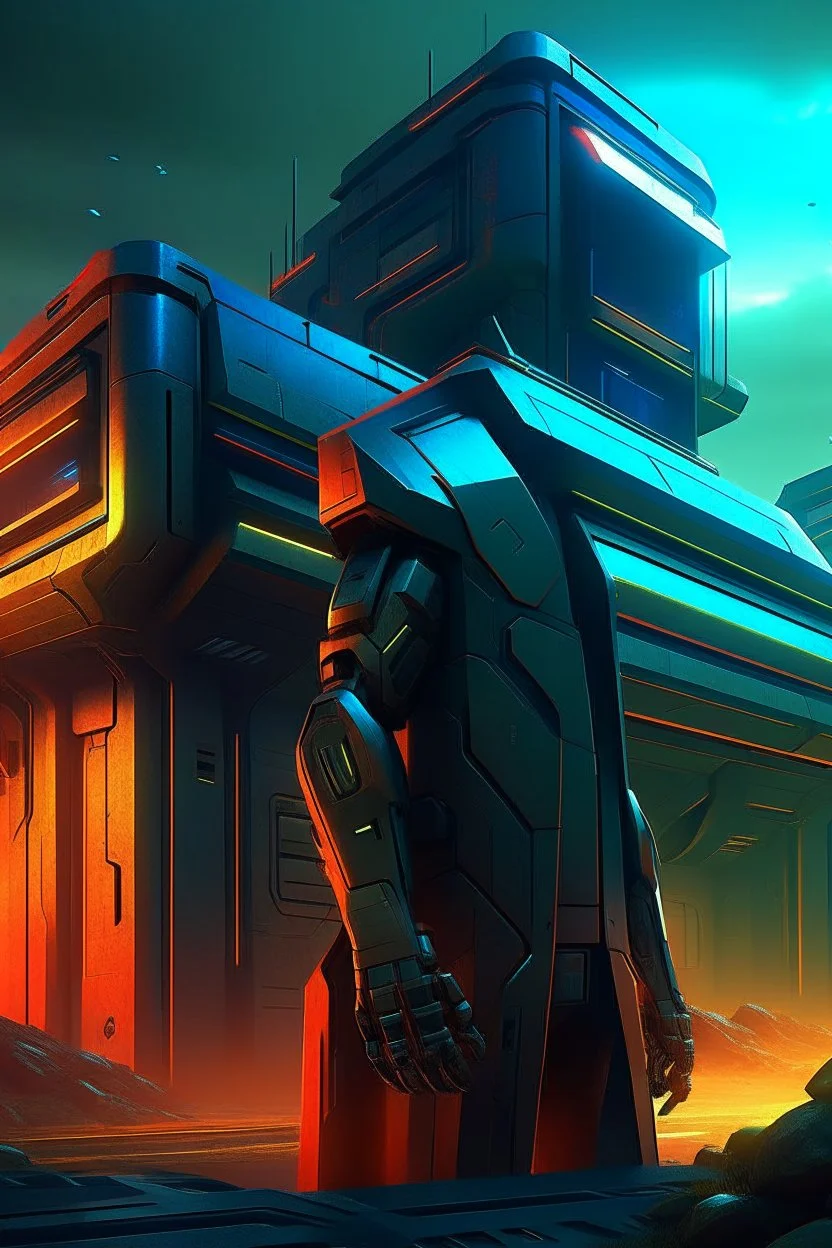 cyberpunk retro futuristic bunkers far away