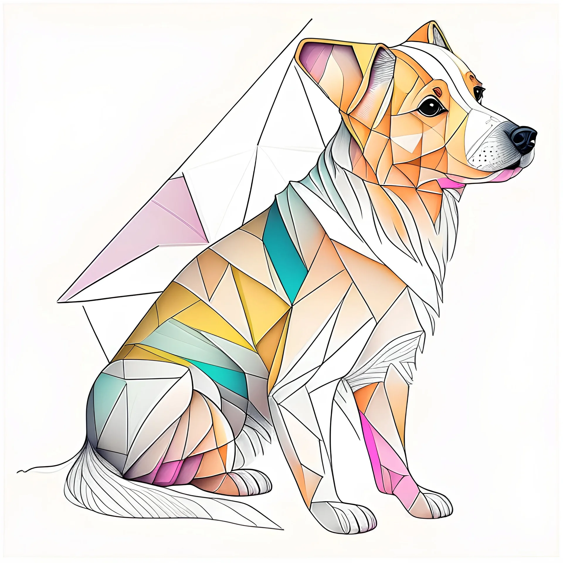 /imagine prompt:coloring dog, Sticker, Adorable, Satin Colors, Geometric, Contour, Vector, White Background, Detailed