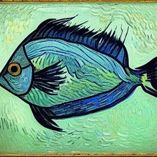 Portrait of a fish by Van Gogh