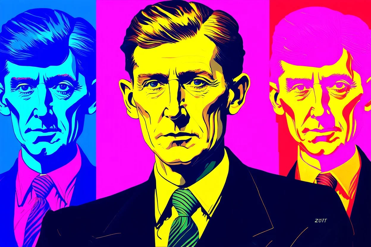 Nikola Tesla in the style of warhol