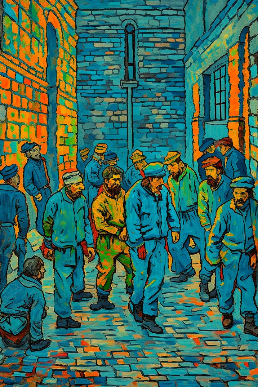Van Gogh the prisoners painting style