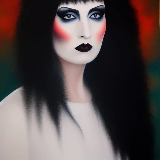 Full body portrait, painting, medium shot lady WannabeGoths