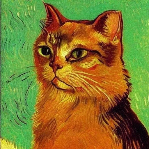 Portrait of a cat by Van Gogh