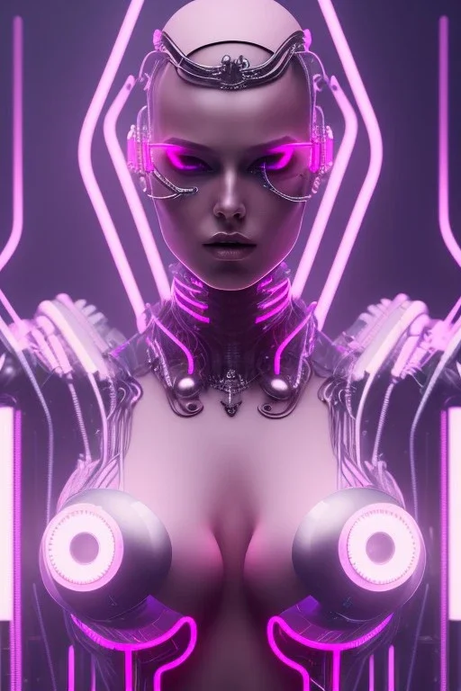 cyberpunk, pink latex body, women, body portrai, big boobs, highlight eyes perfect, skin, tron, cyborg, perfekt sexy, real, dream, hr giger