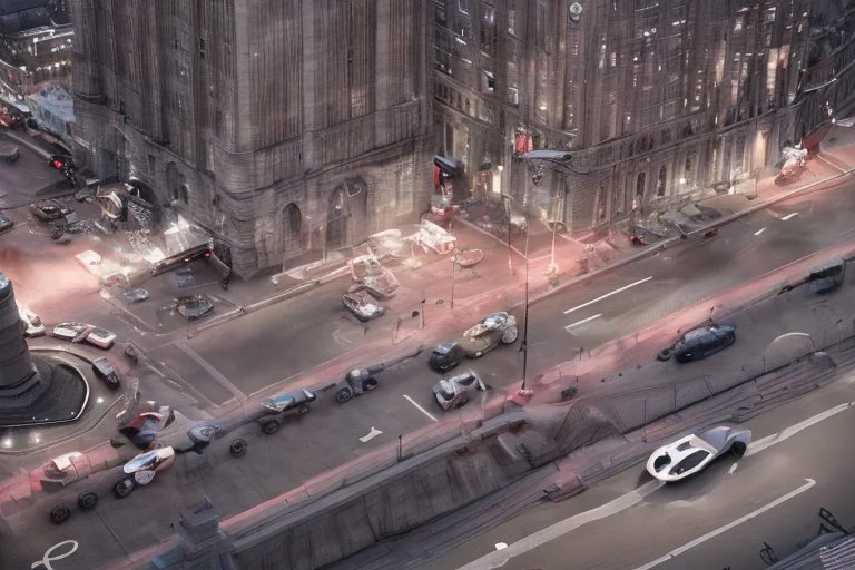 A Tesla 'Model S' is drifting at top speed, near the 'Statue of Liberty' in New York. CINEMATIC. WIDE ANGLE LENS. PHOTO REAL.