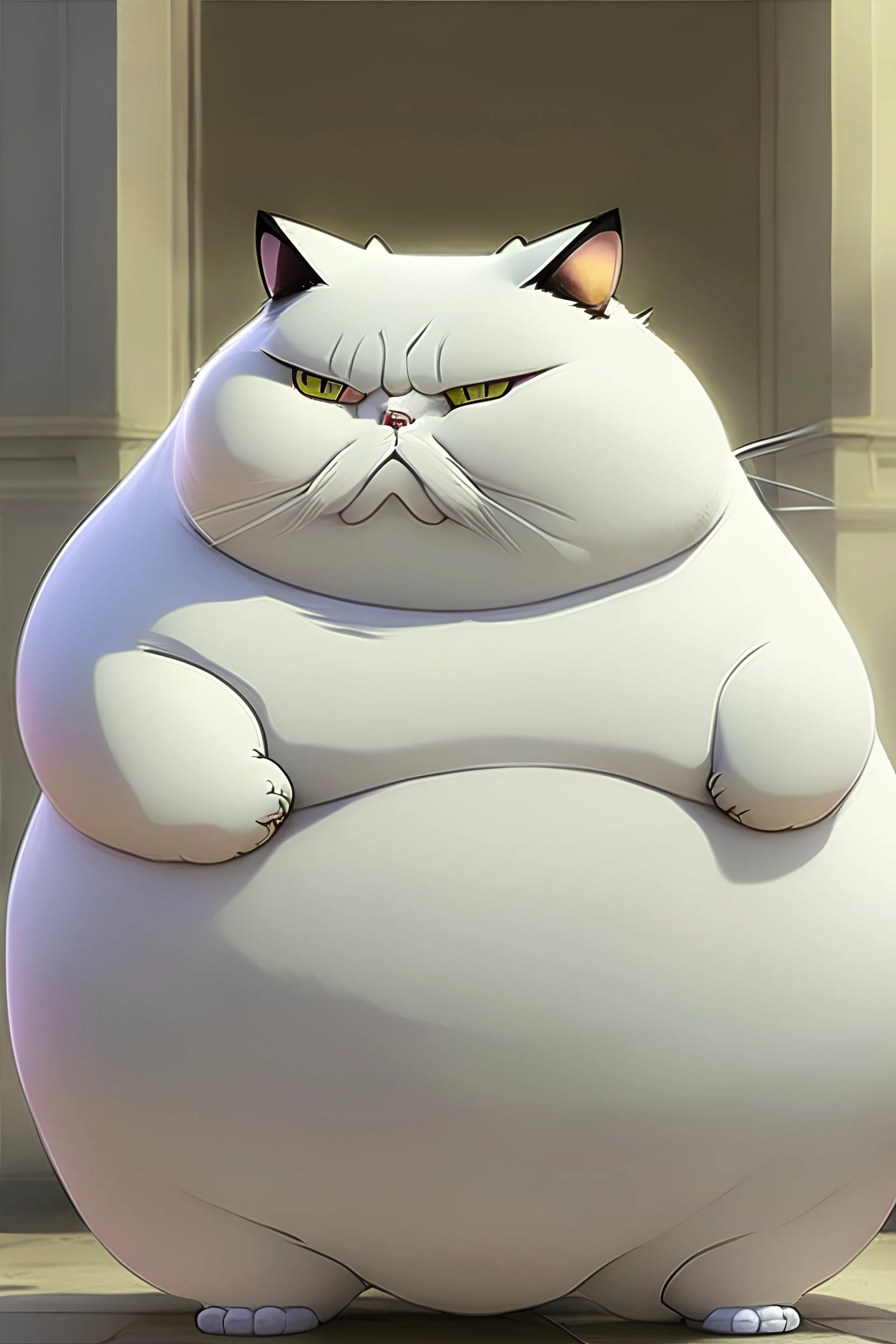 Fat sales cat white