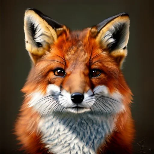 award winning portrait painting of a female anthropomorphic fox with fur instead of skin, (backlighting:1.4), digital painting, concept art, smooth, sharp focus, rule of thirds, intricate details, medium shot, (shallow depth of field:1.1), 4k, furry, fluffy, fursona, large tail, fluffly tail