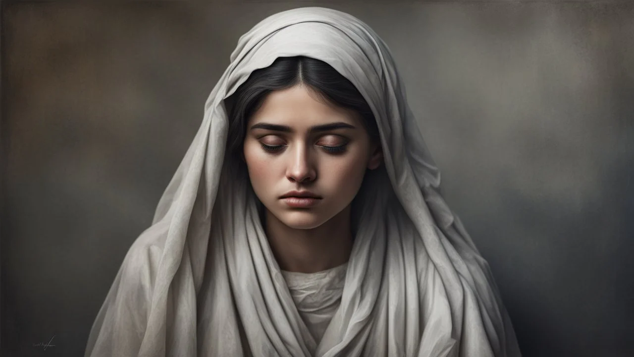 Hyper Realistic Sad Pukhtoon Young-Woman caused by separation from beloved, sorrow of beloved.