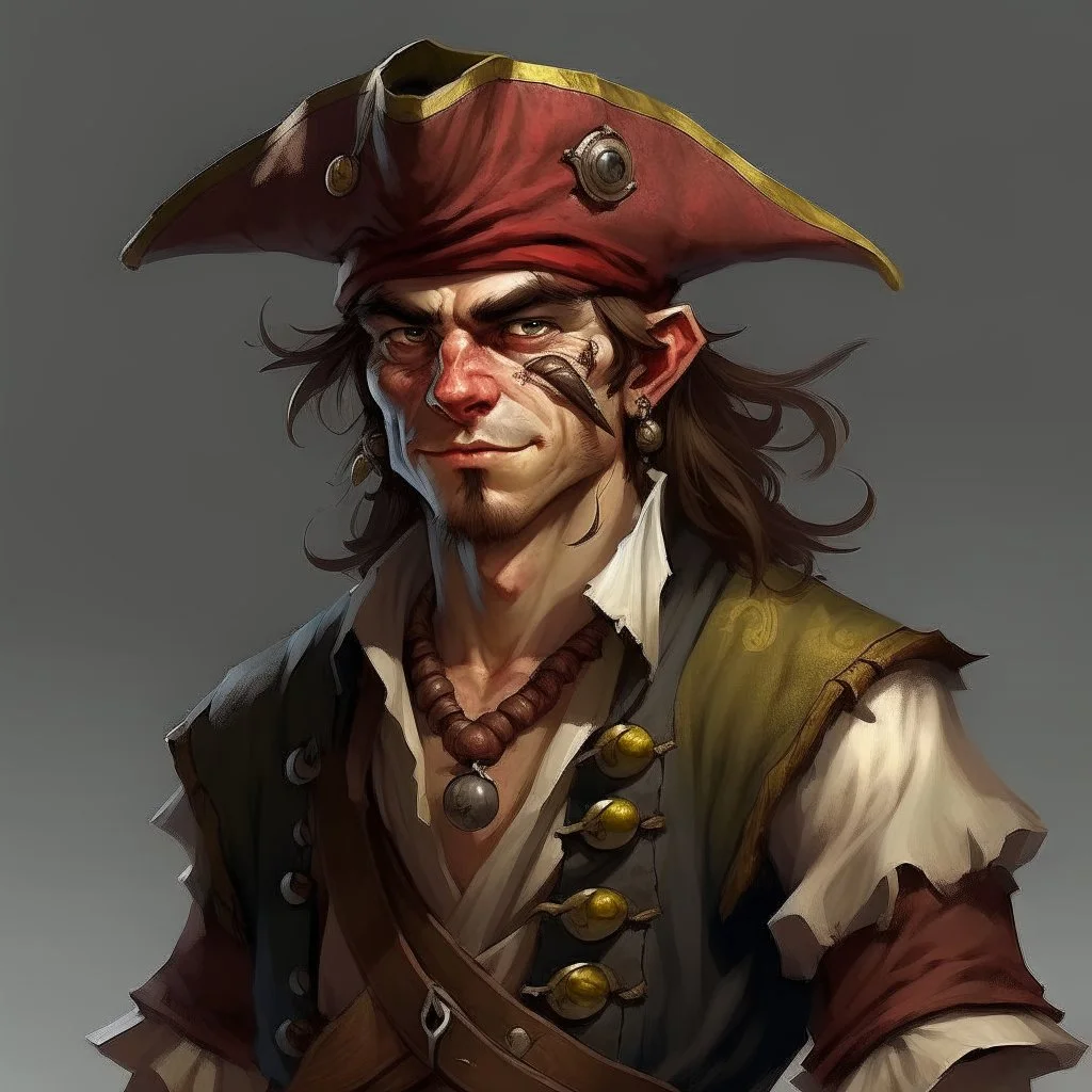 Pirate 20 year old Human-Monkeyman DnD Digital Art