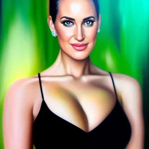 Ultra detailed fullbody Portrait in oil on canvas of Paige Spiranac,extremely detailed digital painting, extremely detailed face, crystal clear eyes, mystical colors ,perfectly centered image, perfect composition, rim light, beautiful lighting,masterpiece ,16k, stunning scene, raytracing, anatomically correct, in the style of Simon Bisley and uncannyknack and caravaggio and Seung Eun Kim and Steve Jung Jeehyung Lee.