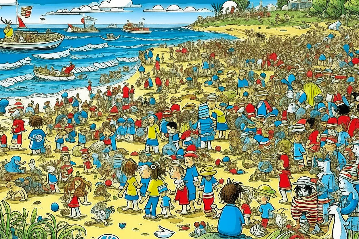 where's Wally but with cats big image beach