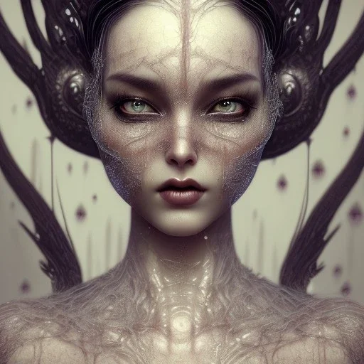 beautiful gothic woman with thick white spiderwebs on face, dark, runny mascara, 8k, high-quality, fine-detail, intricate, sharp, crisp, digital art, detailed matte, illustration, octane render, brian froud, howard lyon, Anne Dittman, Anne Stokes, Lisa Parker, Selina French