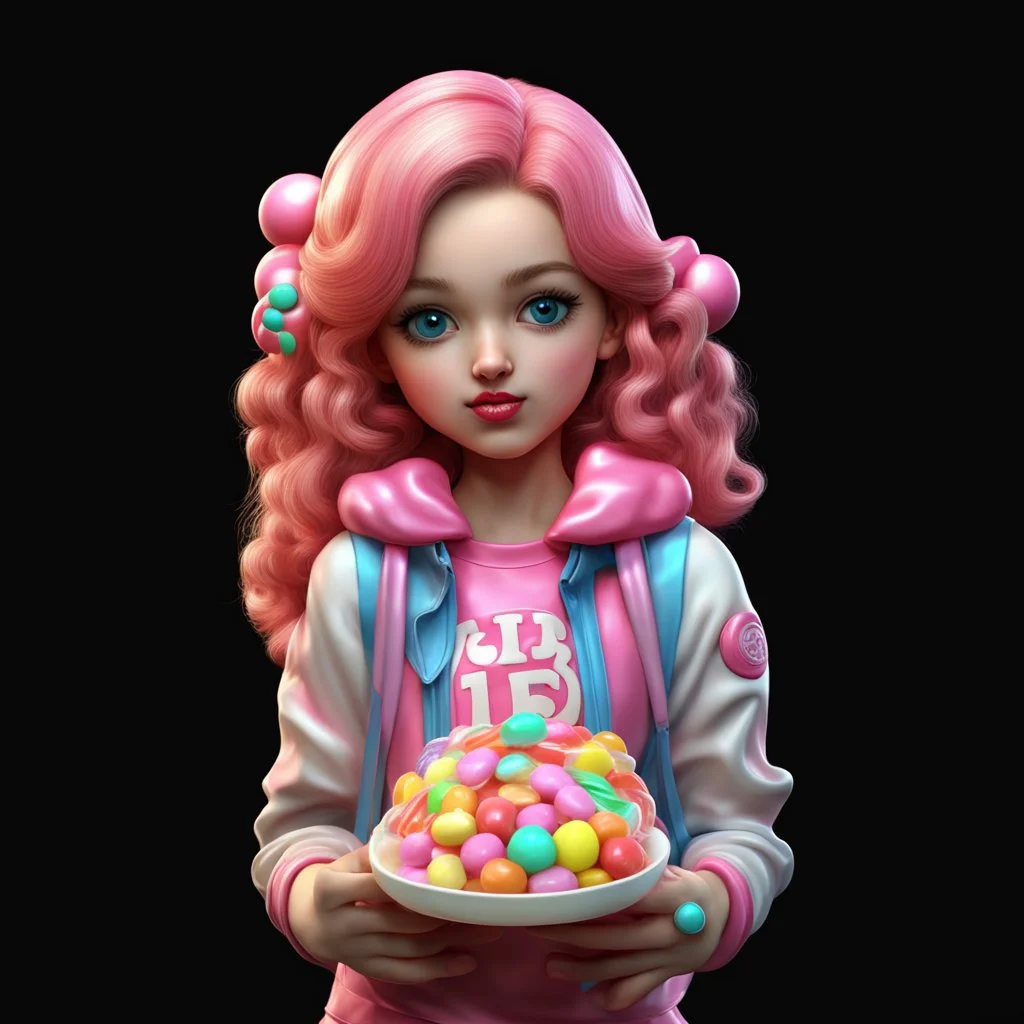candy girl teenager, 3d,