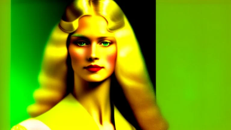 A woman who had green eyes and long blond hair that she wore in elaborate coiffures. Being known as someone at the height of fashion, prior to her disappearance, she favored wearing green and golden outfits to match her physical features.
