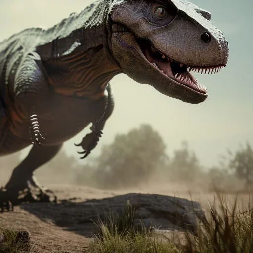 T-Rex freelander, octane render, unreal engine, backdrop light, volumetric light, hyper detailed, intricate surface detail, HD, 8k, --q 2 --v 4