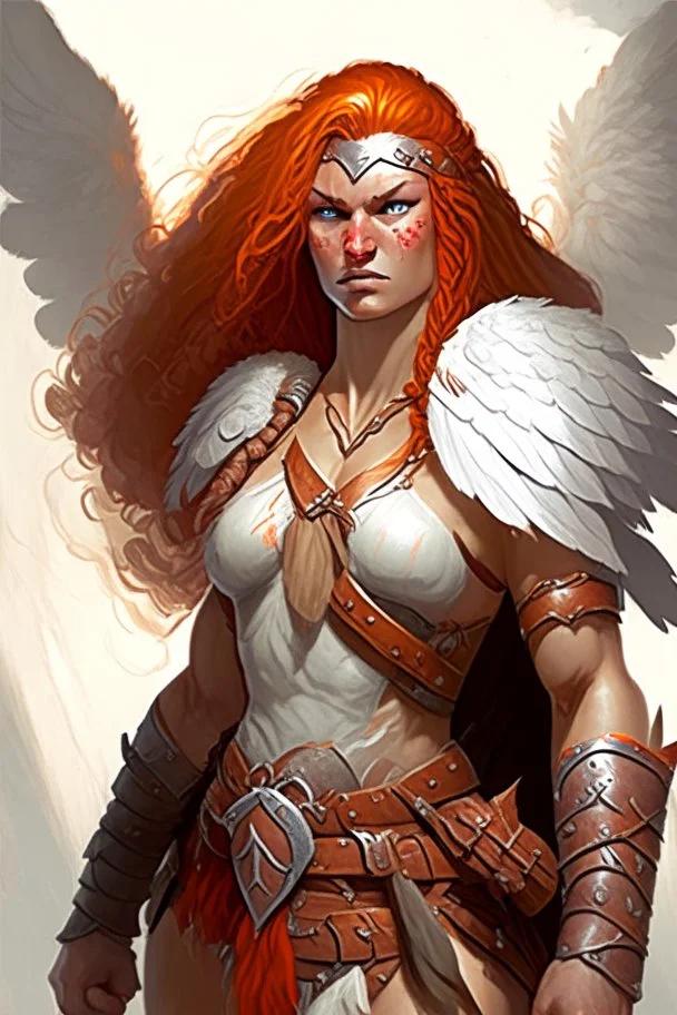 female aasimar barbarian outlander dnd character